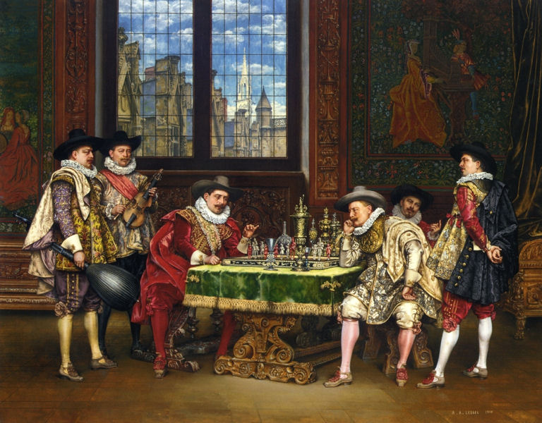 the chess players de adolphe alexander lesrel