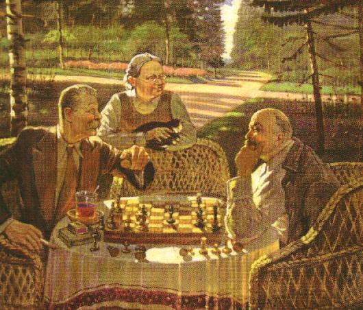 savelyev lenin gorky krupskaya playing chess